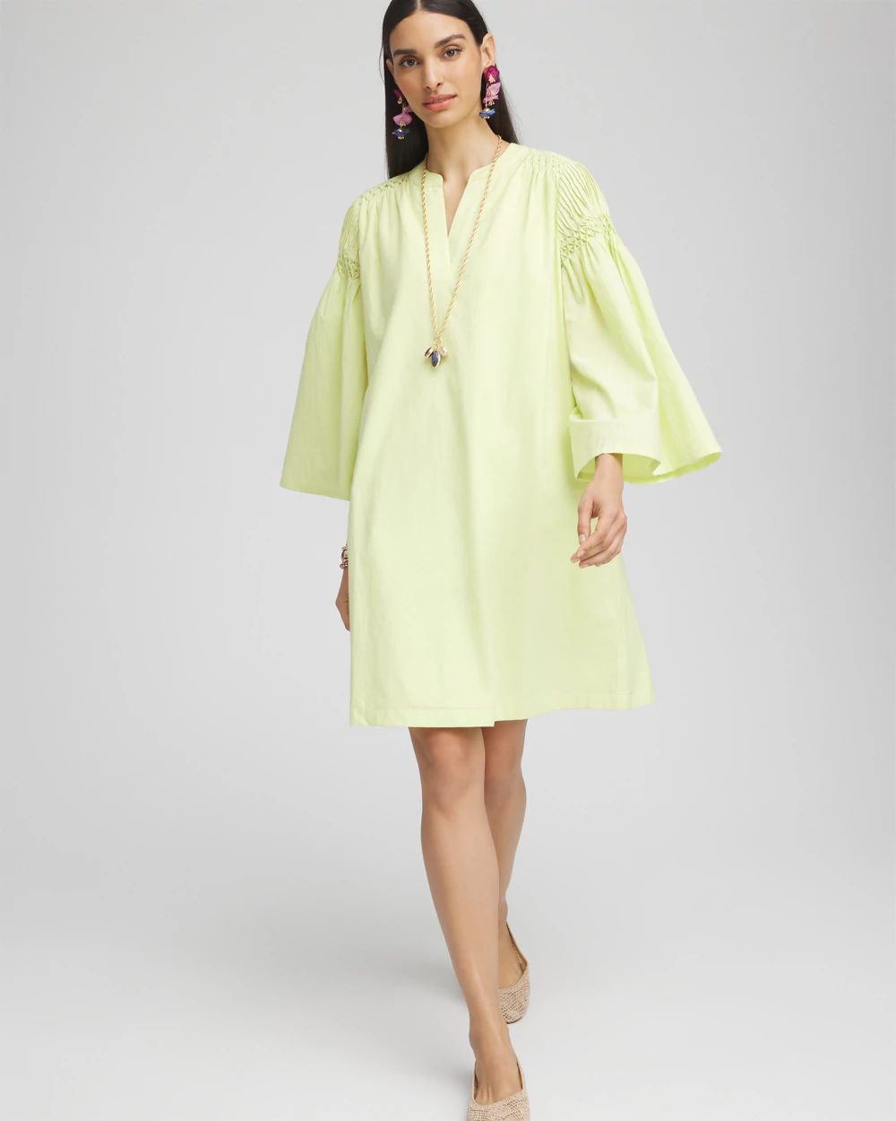 低価格で大人気の Voile Cotton Bell Chico's | Dress Sleeved テープ・マスキングテープ